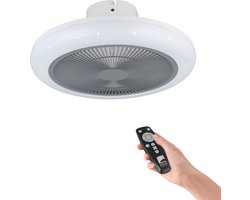 EGLO Kostrena Plafondventilator met lamp - Ø 45,5 cm - 3 snelheden - Instelbaar wit licht - Dimbaar - AC longer life - Wit/Grijs - Sterren - Glinsterend