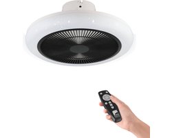 EGLO Kostrena Plafondventilator met lamp - Ø 45,5 cm - 3 snelheden - Instelbaar wit licht - Dimbaar - AC longer life - Wit/Zwart - Sterren