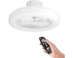 EGLO Ortona - Plafondventilator met lamp - ø46cm - 3 snelheden - LED Dimbaar - Energiezuinig - AC longer life - Wit