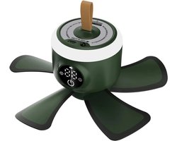 GlobeGoods® - Plafondventilator - Ventilator - Draadloos - Oplaadbaar - Luchtcirculatie - 210x92 mm - Kunststof - Groen