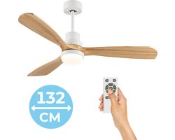 Goedewaere Plafondventilator - Wit - Met Afstandsbediening - Met Lamp - Fluisterstil - Timer - Ideaal voor slaapkamer - Ventilator plafond - Verlichting - Plafondlamp