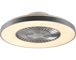 LED Plafond ventilator met Verlichting | Lamp en Afstandsbediening - 1 lichts - Ø 59 cm - Zilver - Slaapkamer - Climo