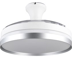 LED Plafondlamp met Ventilator - Plafondventilator - Trion Berga - 35W - Aanpasbare Kleur - Afstandsbediening - Dimbaar - Rond - Titaan - Kunststof