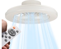 LED’s Light plafondventilator met verlichting 48 cm – Ventilatiesnelheid en bediening met afstandsbediening - Wit