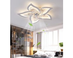 Lichtendirect-Plafondventilator met verlichting - Smart Lamp - Dimbaar- 6 Standen Ventilator – Plafonniere- Keuken Lamp – Woonkamer lamp- Afstandsbediening- APP functie