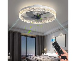 Moderne - IRALAN - Led Plafondventilatoren - Kroonluchter - Slaapkamer - Woonkamer - Nordic - Acryl - Ventilator- Licht - Lamp - App - Met Afstandsbediening - Plafondventilatoren - Wit