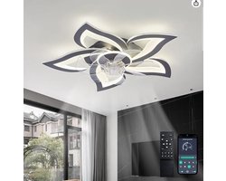 Moderne Lotus Ventilator Lamp - Plafondlamp - Ventilatorlamp - Plafondventilator - Afstandsbediening - Slaapkamer - 3 Kleuren - Dimbaar - Led Licht