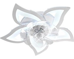 Netonic 5 Lotus Ventilator Lamp - Plafondventilator - Smart Lamp - Met Dimmer - 3 Standen Ventilator - Keuken Lamp - Woonkamerlamp - Moderne lamp - Plafondventilator Met Verlichting