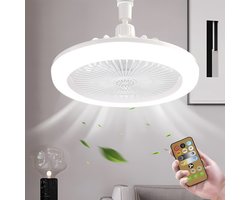 Ophy - plafondventilator - LED plafondlamp - plafondventilator met E27 fitting - afstandsbediening - 3 standen - ideaal voor kleine kamers