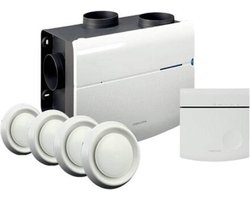 Orcon alles-in-een pakket MVS 15R 520m3/h - randaarde stekker + CO2 sensor met ingebouwde RFT bediening + 4 ventielen