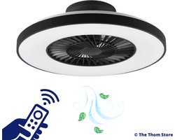 Plafondventilator met LED verlichting - Zwart - Met Lamp - incl. Afstandsbediening