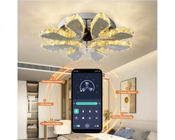 Plafondventilator met Verlichting - Plafonniere Met Krachtige Ventilator, Afstandsbediening en App Bediening - Modern Design Slaapkamer - 7 Bladen