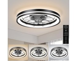 Plafondventilator Met Verlichting - Smart Lamp Met Afstandsbediening – Plafonniere Keuken Lamp Met 24 Ventilatiesnelheden - Woonkamerlamp – Plafond Ventilator Lamp - 3000-5500 K - Wit