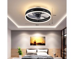 Plafonniere met Ventilator - Plafondventilator Zeer Stil - Plafondventilator met Verlichting - Luxe Uitstraling - Bediening via Mobiel en Afstandsbediening