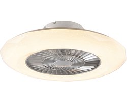 QAZQA clima - Dimbare LED Plafondventilator met Verlichting | Lamp en Afstandsbediening - 1 lichts - Ø 59 cm - Wit - Slaapkamer