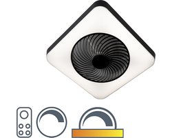 QAZQA climo - Dimbare LED Plafondventilator met Verlichting | Lamp en Afstandsbediening - 1 lichts - L 55 cm - Zwart - Slaapkamer