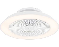 QAZQA deniz - Dimbare LED Smart Plafondventilator met Verlichting | Lamp en Afstandsbediening - 1 lichts - Ø 59.5 cm - Wit - Woonkamer | Slaapkamer | Keuken