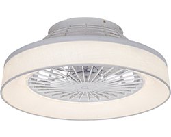 QAZQA emily - LED Plafondventilator met Verlichting | Lamp en Afstandsbediening - 1 lichts - Ø 47 cm - Wit - Woonkamer | Slaapkamer | Keuken