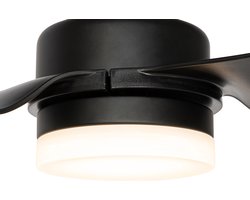 QAZQA yuki - Dimbare LED Plafondventilator met Verlichting | Lamp en Afstandsbediening - 1 lichts - Ø 86.7 cm - Zwart - Woonkamer | Slaapkamer | Keuken