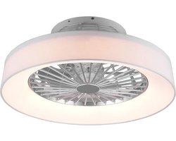 REALITY FARSUND - Ventilator - Wit - incl. 1x SMD 26.8W - Drie snelheidsniveaus - Geintegreerde dimmer - Aanpasbare lichtkleur - Traploos dimmbaar - Afstandsbediening