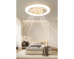 Slaapkamer Ventilator Plafond - Met Lamp - Plafondventilator - Timerfunctie - 48 Cm - 3 Lichtsoorten - 6 Standen - Met Afstandsbediening - Dimbaar - Luxe Ventilator - Woonkamer - Slaapkamer