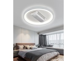 SUMOH® Witte Bladloze Plafondventilator – Plafondlamp – Dimbaar LED met Kleurenstanden – Timerfunctie, Stil Geluidsniveau – 120 graden draaibaar – Afstandsbediening – Winter- & Zomerstand – Modern Design 2025 – Stil, Slaapkamer Woonkamer, Verlichting