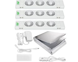 Envirofriendly - Radiator Ventilator Trio set – Universeel - Geschikt voor standaard, brede en enkelplaats radiatoren en convectoren – Magnetisch