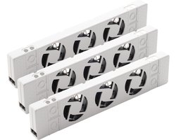 Heatbooster Radiator Ventilator Triple-set – Universeel - Geschikt voor standaard, smalle en enkelplaats radiatoren en convectoren - Magnetisch - Geruisloos - Ultrazuinig