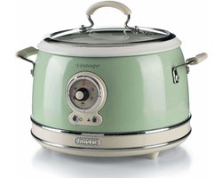 Ariete 2904/04 | Vintage Slowcooker & XL Rijstkoker | totaal 3.5 Liter inhoud | 700 Watt | warmhoudfunctie | Groen