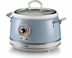 Ariete 2904/05 | Vintage Slowcooker & XL Rijstkoker | totaal 3.5 Liter inhoud | 700 Watt | warmhoudfunctie | Blauw