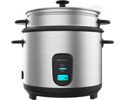 DailySupplies® Rijstkoker met Stomer - Multicooker - Rice Cooker - Zilver met Zwart