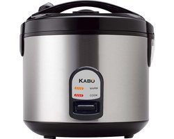 KABO - Deluxe rijstkoker 1.8L met stomer - YD-818S - Zwart - luxe design - compact - Inclusief stoommandje, lepel en maatbeker - dekselveiligheidsgrendel - warmhoudfunctie