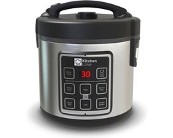 KitchenLove Rijstkoker met Stomer - 1.2L - Multicooker - Rice Cooker - Slowcooker - 2 tot 5 Personen - Zwart RVS