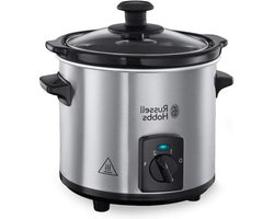 Mini Slowcooker - 1,5L - Compact Home - 3 Warmtestanden - Uitneembare Keramische Pan - Zuinig - Deksel van Gehard Glas