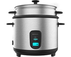 Mrs. Jones® Rijstkoker met Stomer - Multicooker - Rice Cooker - Zilver met Zwart