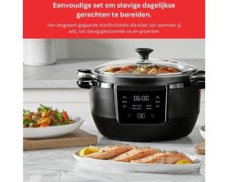 Mrs. Jones® Slowcooker met Timer - Keramische Binnenpan - Hotpot - Zwart