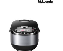 Mylucinda® - Rijstkoker en Multi-Cooker met Stomer & Verwarmingsfunctie – 11 Kookopties – Antiaanbakpan – Inclusief Maatbeker en 2 Lepels