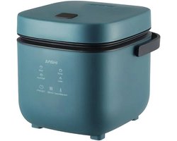 RapidGoods - Rijstkoker Klein - Rice Cooker - Stomen - 1.2L Capaciteit - 200W Vermogen - Antiaanbaklaag - 18x18x20cm - Groen