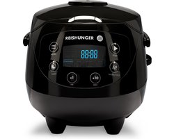 Reishunger Digitale Mini Rijstkoker in Zwart - Multicooker met 8 programma's, stoominzet, premium binnenpan, timer en warmhoudfunctie - Rijst voor maximaal 3 personen