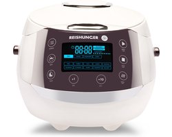 Reishunger Digitale Rijstkoker in Wit - Multicooker met 12 programma's, stoominzet, premium binnenpan, timer en warmhoudfunctie - Rijst voor maximaal 8 personen