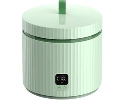 Rice Cooker Pro Rijstkoker - 1.5 Liter - Klein Mini Maar Multifunctioneel - Met Display Touch-Knop - Voor 1-3 Personen - Keramisch Gecoate Anti-Aanbak Binnenrijstpot - Groen