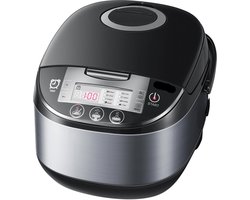 Rijstkoker met Stomer - met Opwarmende Functie - 11 functies - Slowcooker - Rice Cooker - Warmhoudfunctie - 5 tot 6 Personen - RVS - Multi Cooker - Anti-aanbaklaag binnenpan - ‎Geborsteld zwart