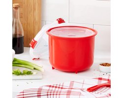 Rijstkoker - Ontdek Snel, Gemakkelijk en Vaatwasmachinebestendig Rijst Koken met Onze 2,6L BPA-vrije Magnetron Rijstkoker in Stijlvol Rood!