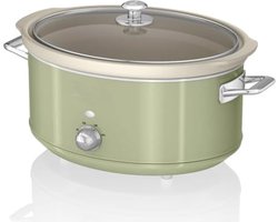 Slowcooker met Timer - Slowcooker Elektrisch - Slowcooker 6 5 Liter - Slowcooker met Timer 4 Personen - Groen