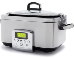 Slowcooker met Timer - Slowcooker Elektrisch - Slowcooker met Timer 4 Personen - Roestvrij Staal