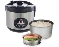 Solis Rice Cooker Duo Programm 817 Rice Cooker met Stomer - Rijstkoker en Stoomkoker - Stoompan - Zilver