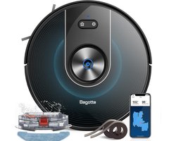 Bagotte BG 800 Max - Robotstofzuiger - Stofzuiger met dweilfunctie - Zelfreinigend - Met magnetische strip - Zuigkracht 3000Pa - Compatibel met Wi-Fi & Alexa - Ideaal voor Tapijten - Huisdierenhaar