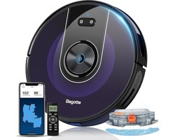 Bagotte Robot Vacuum Cleaner - 3-in-1 Robotic Vacuum with Mopping - 2200Pa Suction & Wi-Fi/Alexa Control