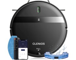 CLENiOS G20 - Robotstofzuiger - Reinigt en dweilt (zowel stof- als watertank tegelijk), App, Afstandsbediening en Alexa spraakgestuurd. Automatisch laadstation, 2500 mAh batterij voor 100 minuten gebruik. Goede after-sales ondersteuning.