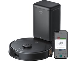 eufy Clean X8 Pro Robotstofzuiger met leegstation en dweilfunctie - Robot Vacuum - Twin-Turbine™ met 2 × 4000 Pa Zuigkracht, Bestuurbaar via app, Zelfontwarrende Rolborstel, iPath™ Navigatie